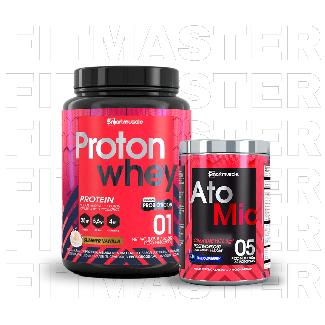Combo SmartMuscle Proton Whey 2 Lb + creatina Atomic